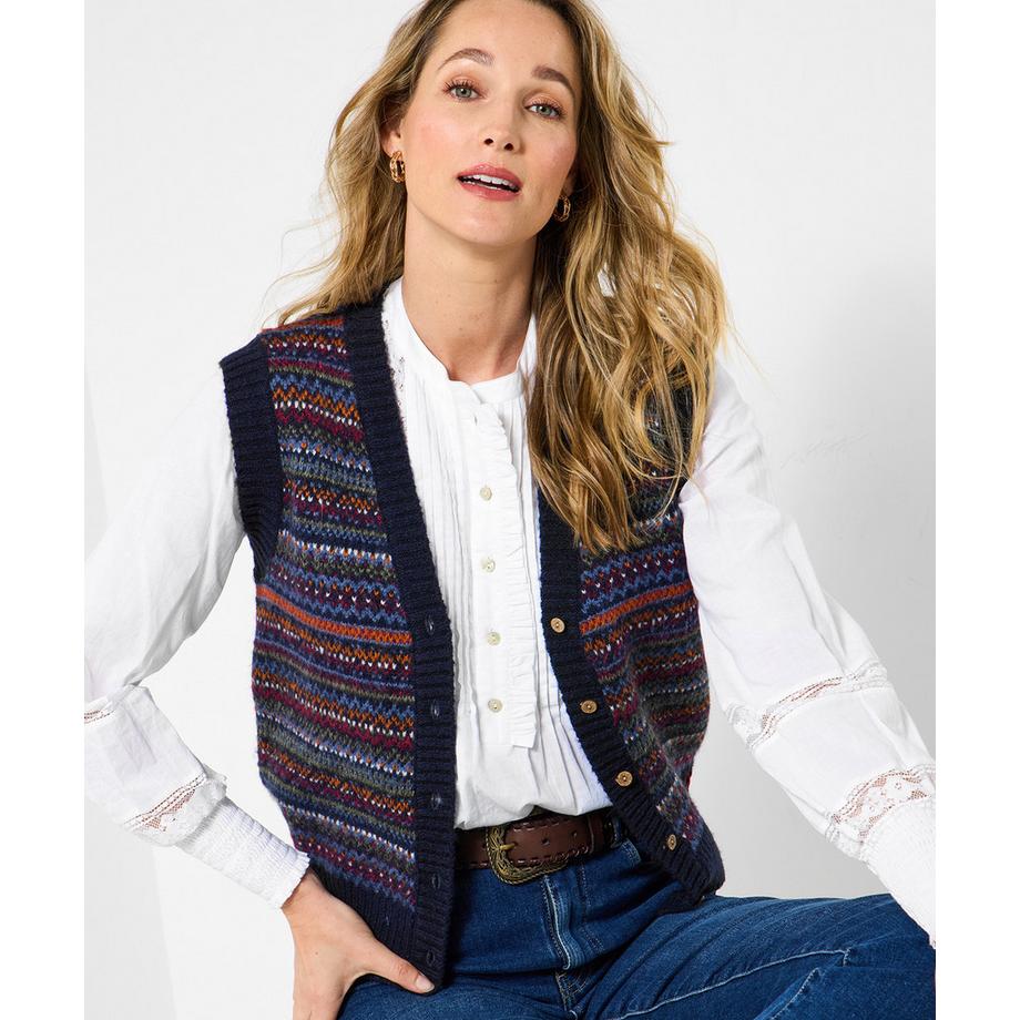 Joe Browns Ärmellose Strickweste mit Fair Isle Muster  