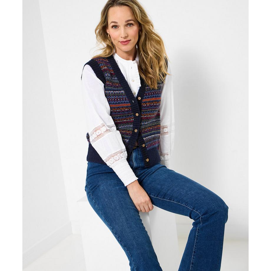 Joe Browns Ärmellose Strickweste mit Fair Isle Muster  