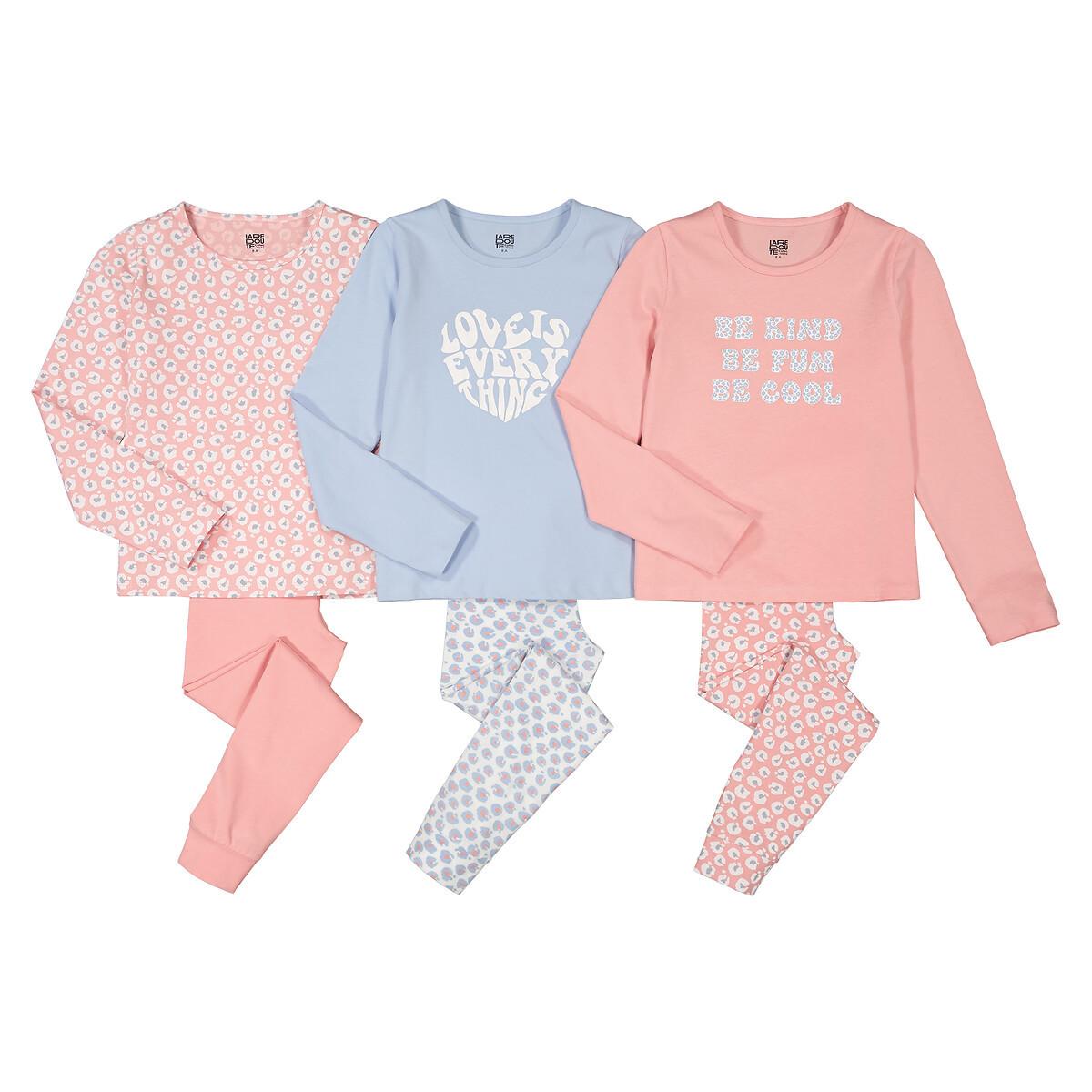 Image of 3er-pack Pyjamas Aus Baumwolle Mit Leopardenmotiven Mädchen Rosa 134/140