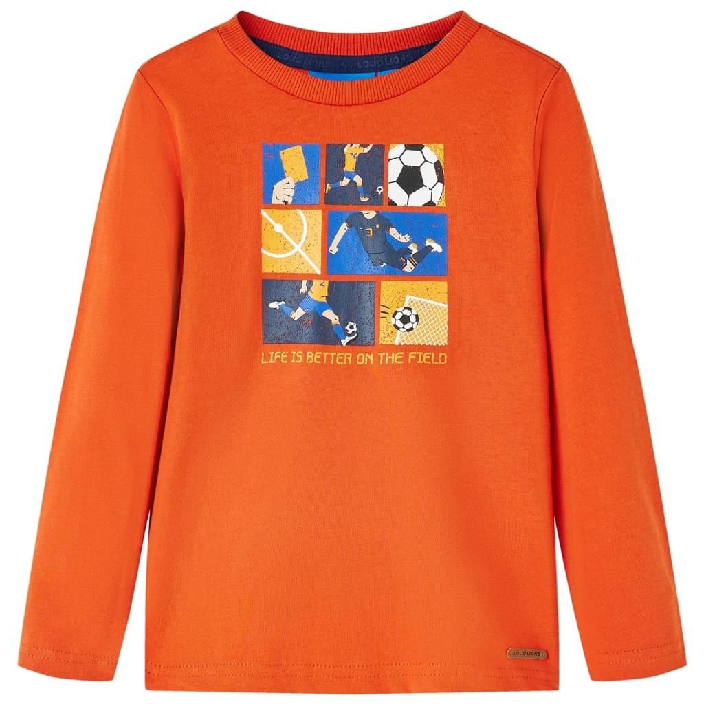 Image of Kinder Langarmshirt Baumwolle Mädchen Orange 92