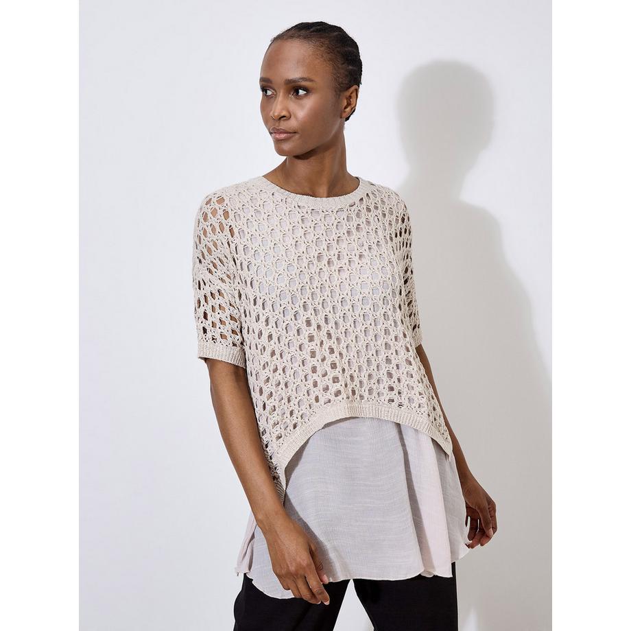 APRICOT Top Tunica in Maglia con Rete  