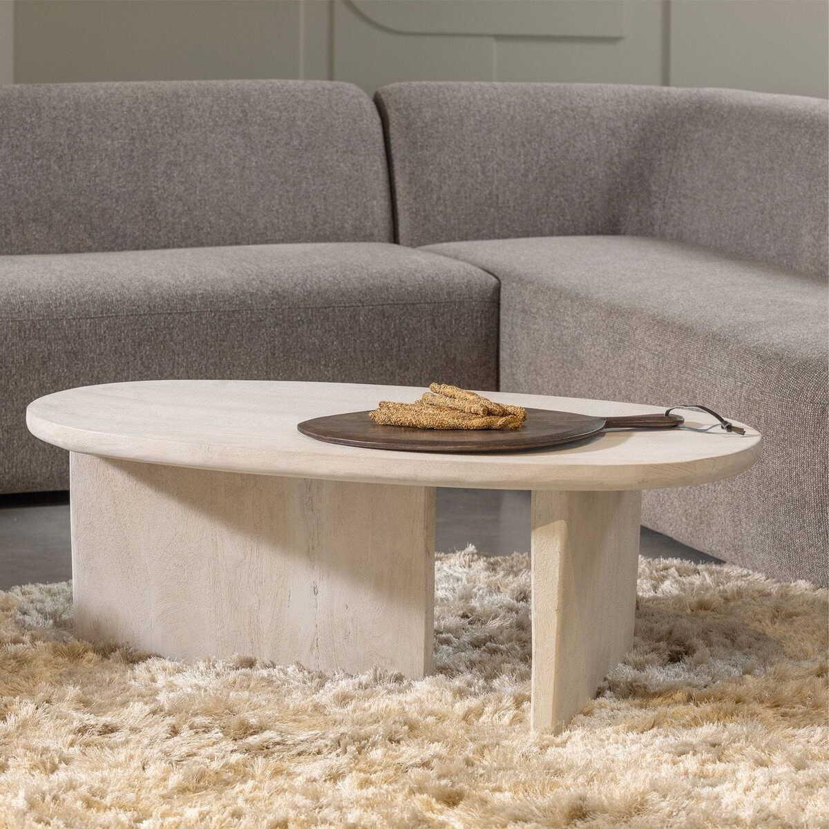 mutoni Table basse Seam Mango blanc 110x60  