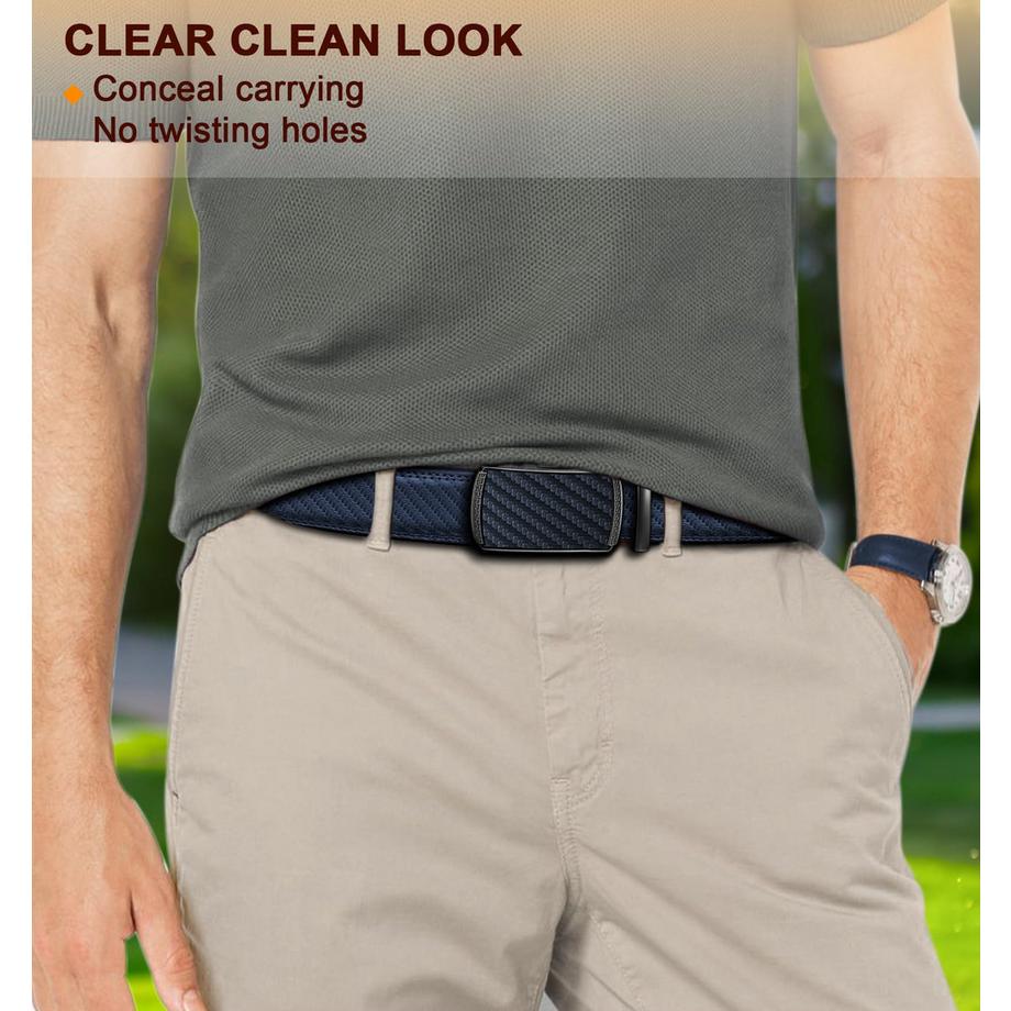 Only-bags.store 2-teiliger Ratschen Automatik Schnallen Verstellbarer Ledergürtel  