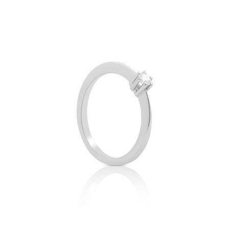 MUAU Schmuck  Solitaire Ring Diamant 0.10ct. Weissgold 750 