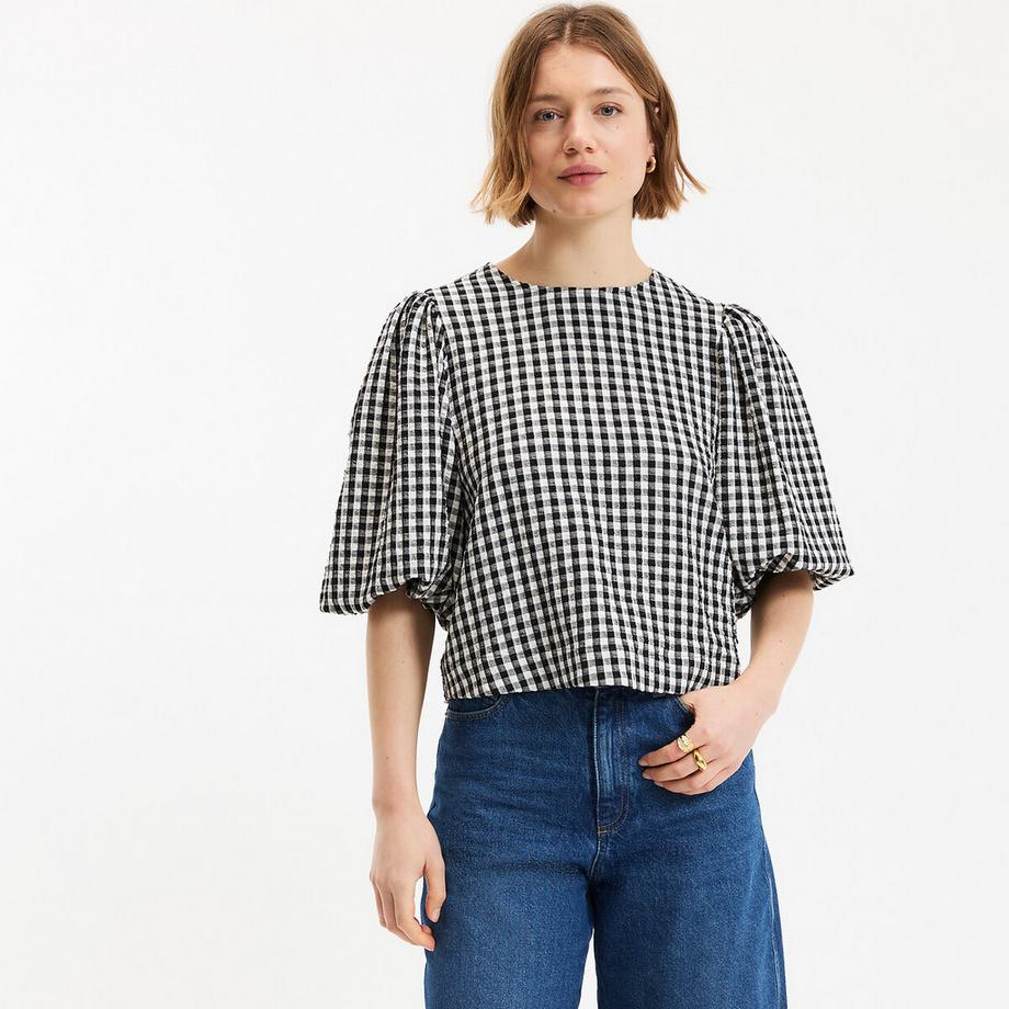 Bluse mit Rundhalsausschnitt