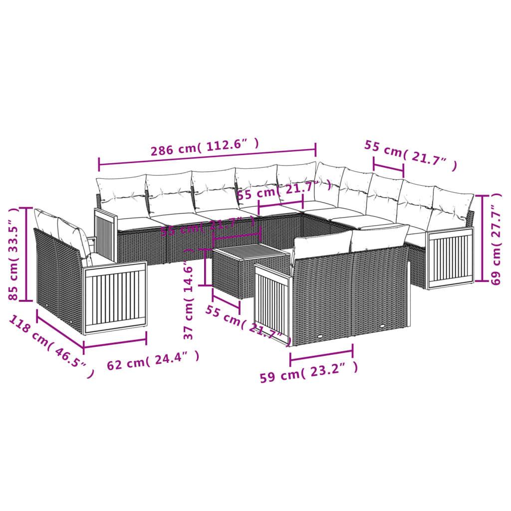 VidaXL set divano da giardino Polirattan  