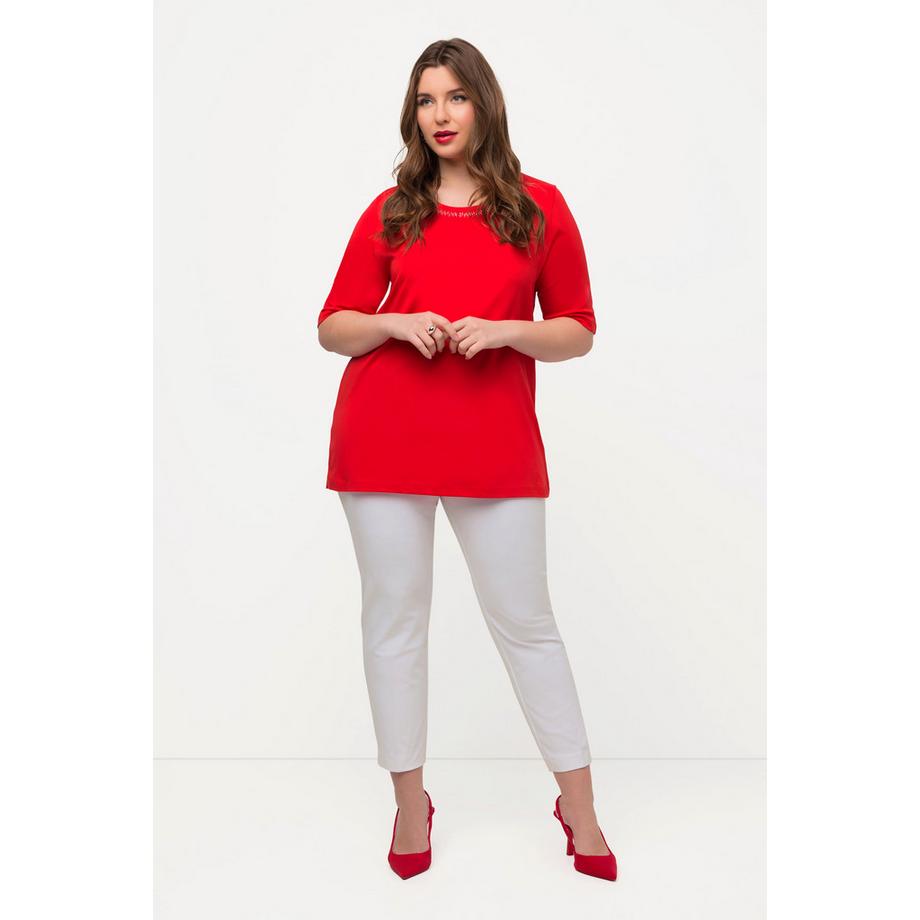 Ulla Popken Pantaloni 7/8 Gamba Slim Vita Elastica  