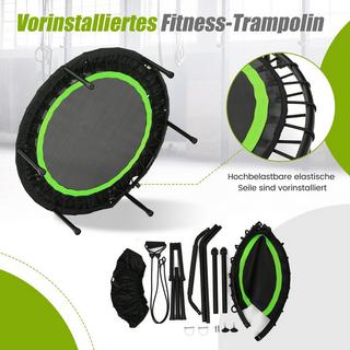 Northix  Mini trampoline Ø101 cm avec poignée réglable en hauteur et 2 bandes de résistance vert 