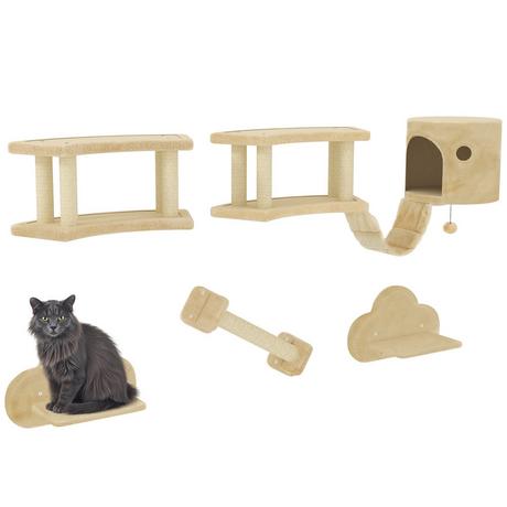 PawHut  Katzen Kletterwand Set 