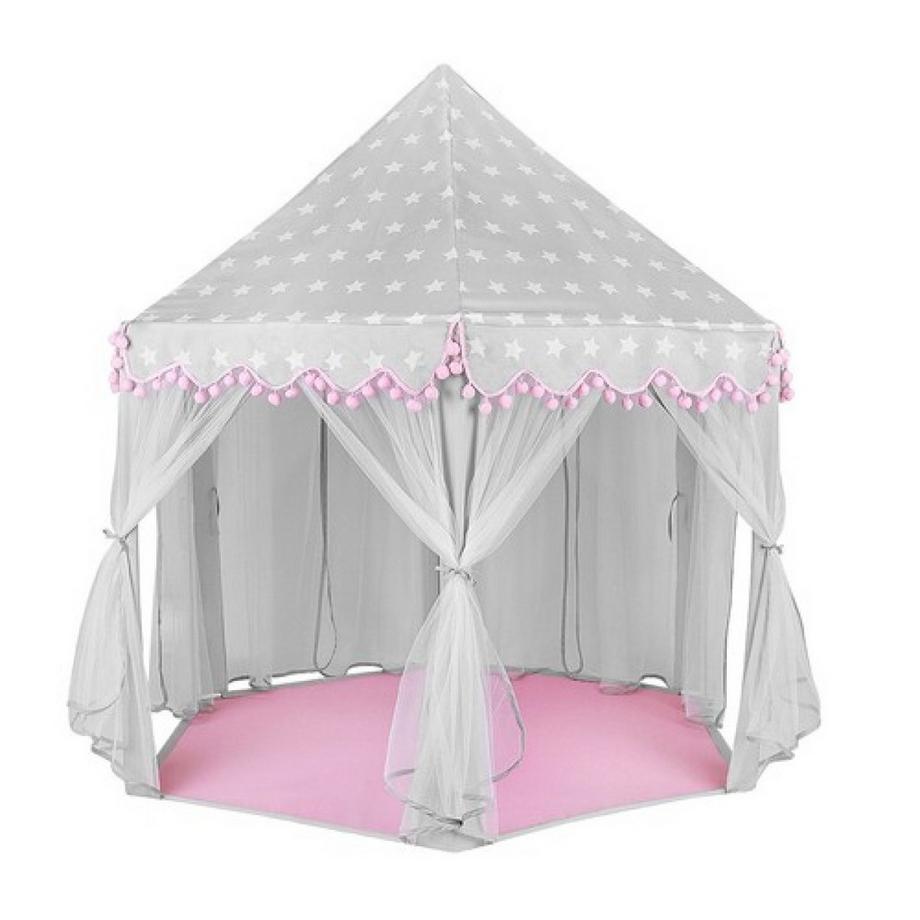 Kruzzel  Tenda da gioco per bambini grigio e rosa 