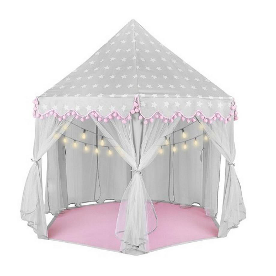 Kruzzel  Tenda da gioco per bambini grigio e rosa 