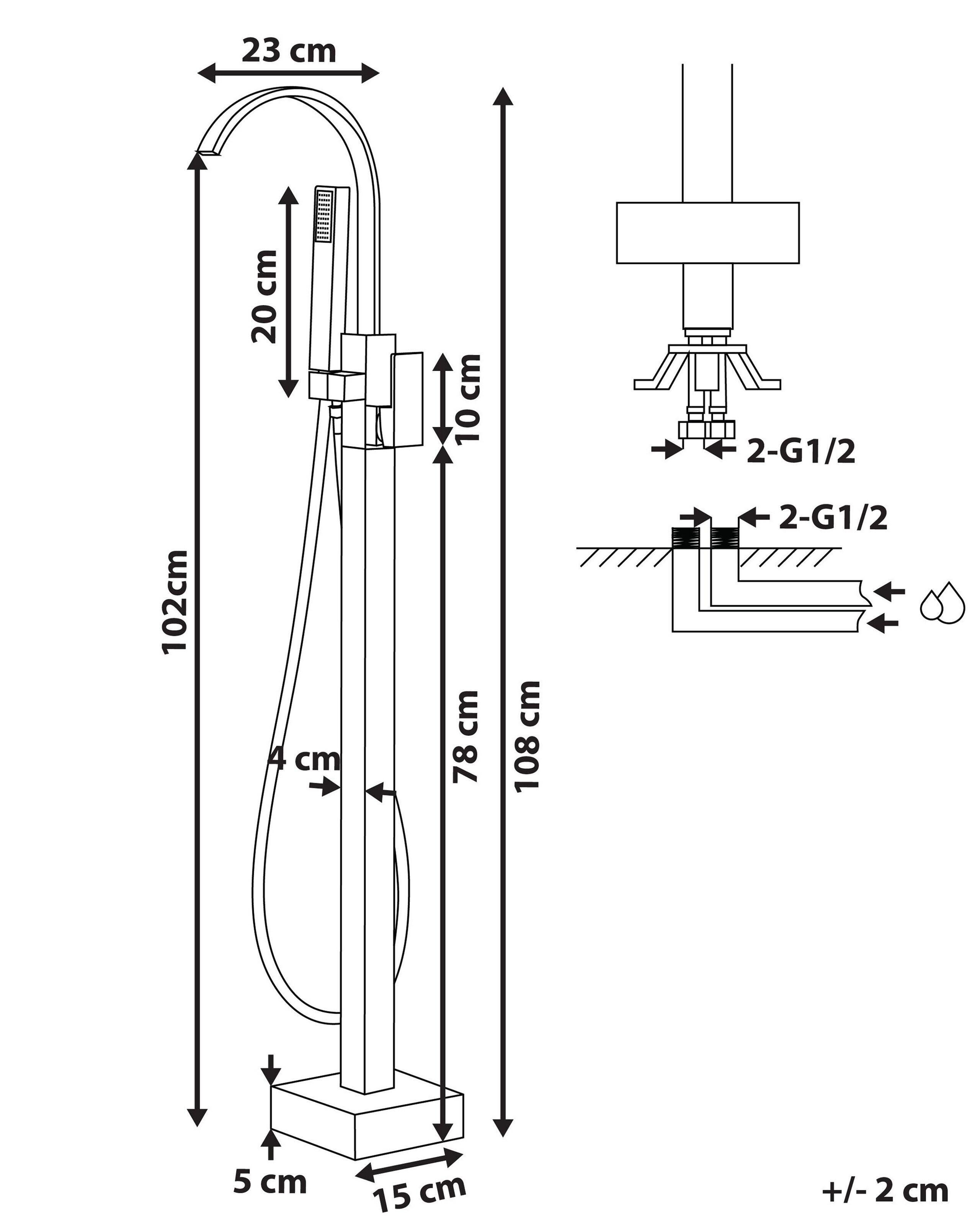 Beliani Robinet de baignoire autoportante en Laiton Moderne RIBBON  