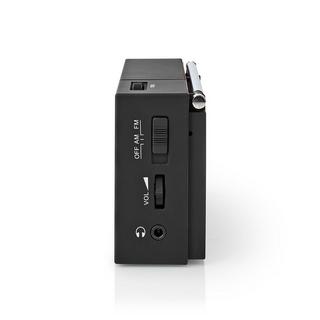 Nedis  FM -Radio | Tragbares Design | AM / fm | Batterie betrieben | Analog | 1,5 w | Schwarzerer Bildschirm | Bluetooth® | Kopfhörerbuchse | Schwarz 