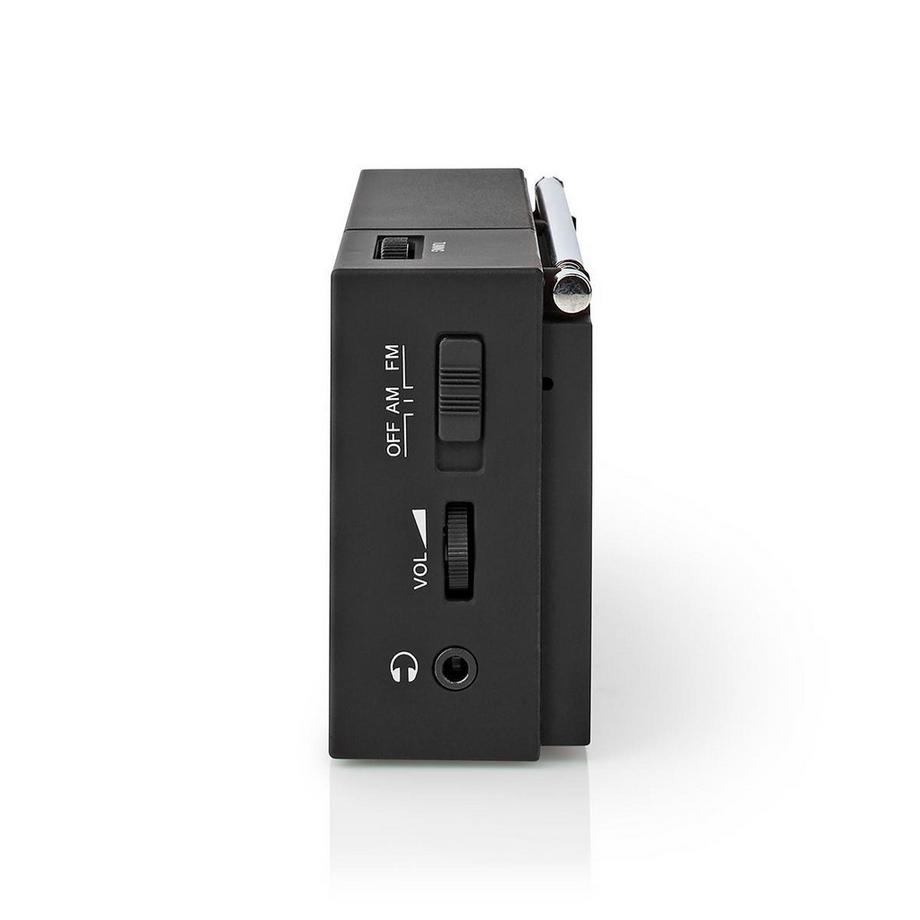 Nedis  FM -Radio | Tragbares Design | AM / fm | Batterie betrieben | Analog | 1,5 w | Schwarzerer Bildschirm | Bluetooth® | Kopfhörerbuchse | Schwarz 
