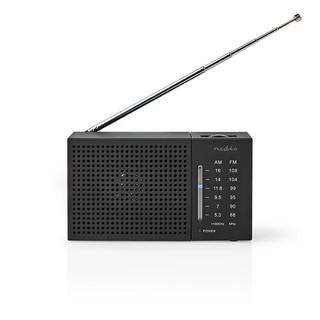 Nedis  FM -Radio | Tragbares Design | AM / fm | Batterie betrieben | Analog | 1,5 w | Schwarzerer Bildschirm | Bluetooth® | Kopfhörerbuchse | Schwarz 