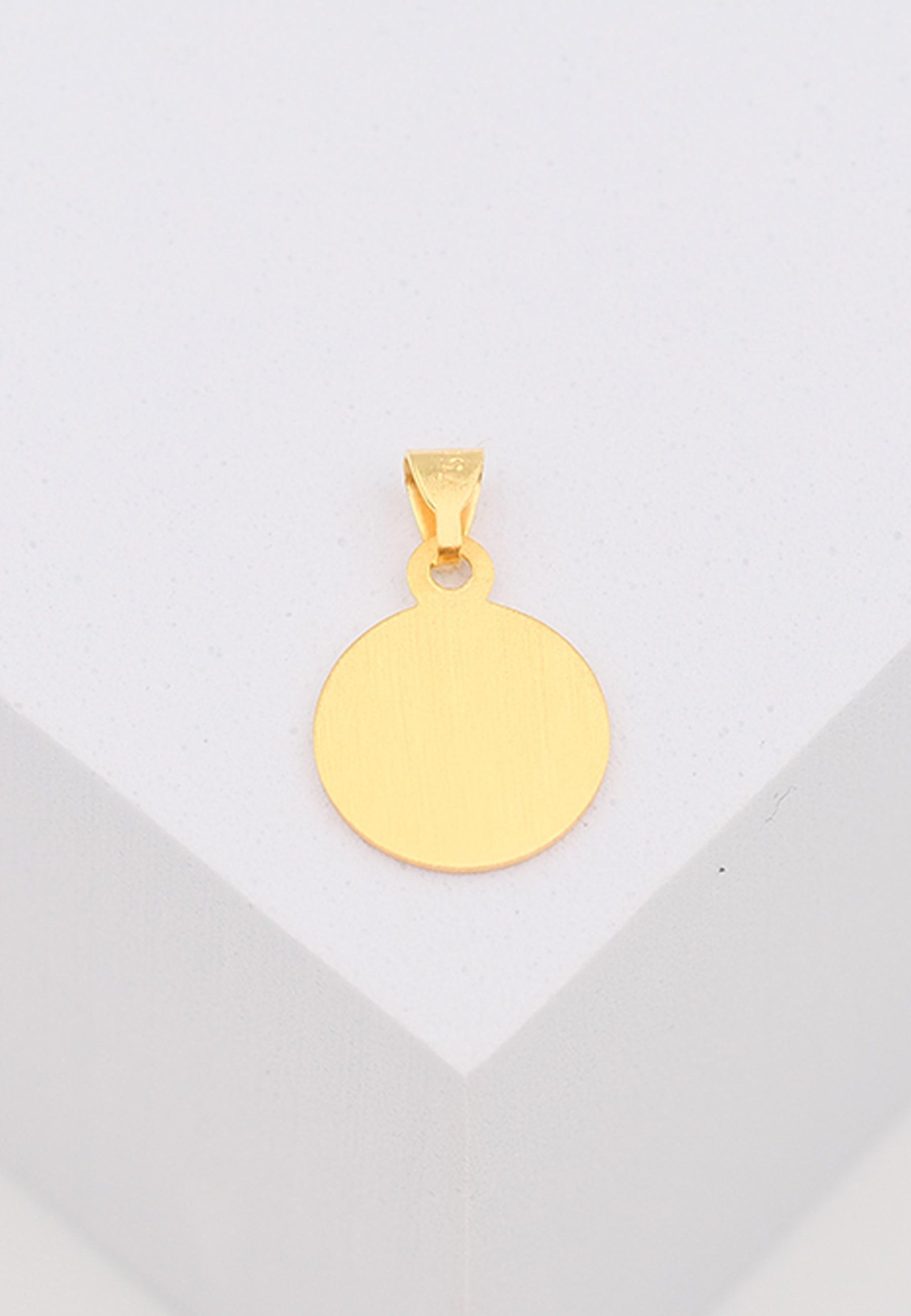 MUAU Schmuck  Pendentif médaille ange en or jaune 750, 10mm 