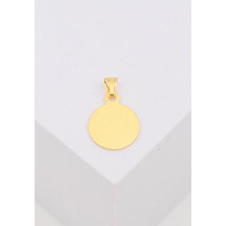 MUAU Schmuck  Pendentif médaille ange en or jaune 750, 10mm 