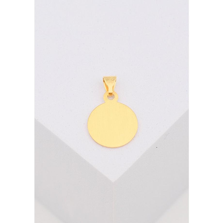 MUAU Schmuck  Anhänger Medaille Engel Gelbgold 750, 10mm 