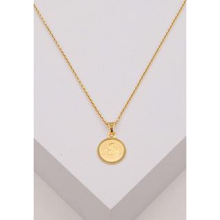 MUAU Schmuck  Pendentif médaille ange en or jaune 750, 10mm 