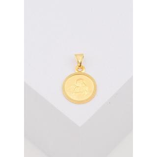 MUAU Schmuck  Pendentif médaille ange en or jaune 750, 10mm 