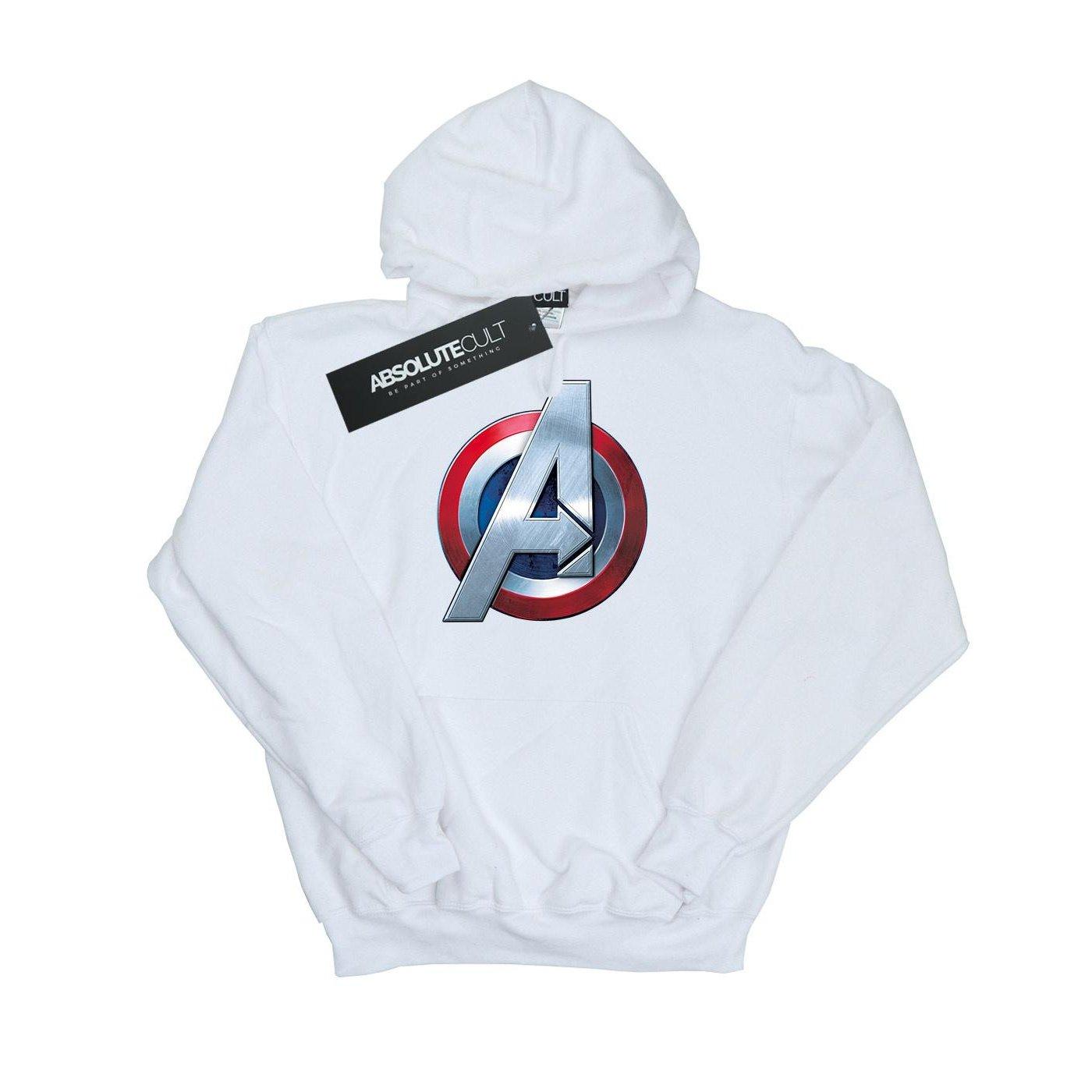 Image of Avengers 3d Logo Kapuzenpullover Damen Weiss S