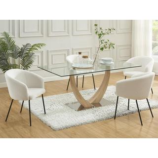 PASCAL MORABITO Sedia con braccioli in Tessuto bouclé e Metallo Panna  - Lotto di 6 - MORONI di Pascal MORABITO  