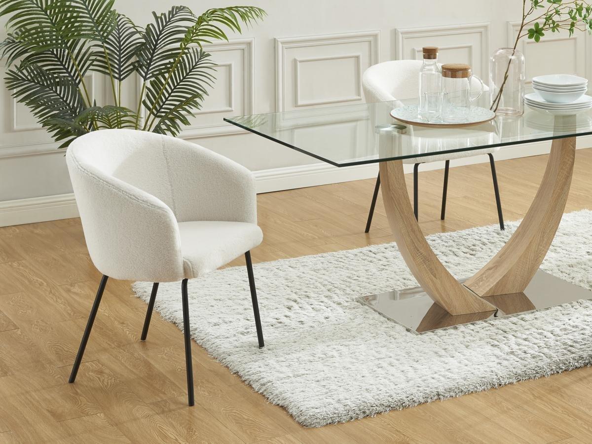 PASCAL MORABITO Sedia con braccioli in Tessuto bouclé e Metallo Panna  - Lotto di 6 - MORONI di Pascal MORABITO  