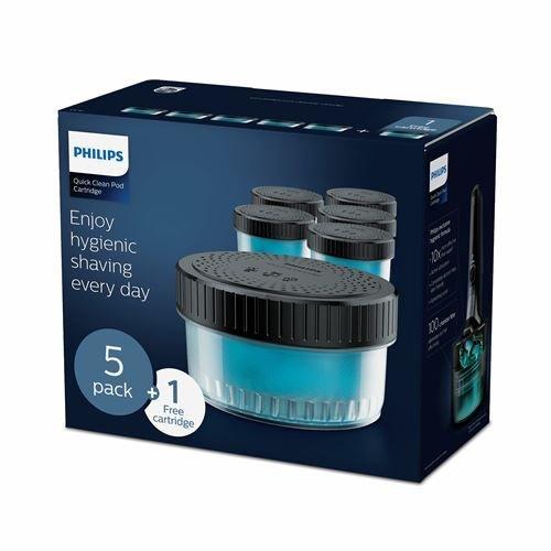 PHILIPS  Set mit 6  Quick Clean Pod CC16/50 Reinigungskartuschen Schwarz und Blau 