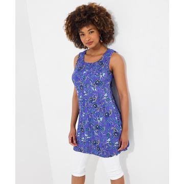 Tunique Réversible Imprimé Cachemire Et Géométrique Effet Froissé