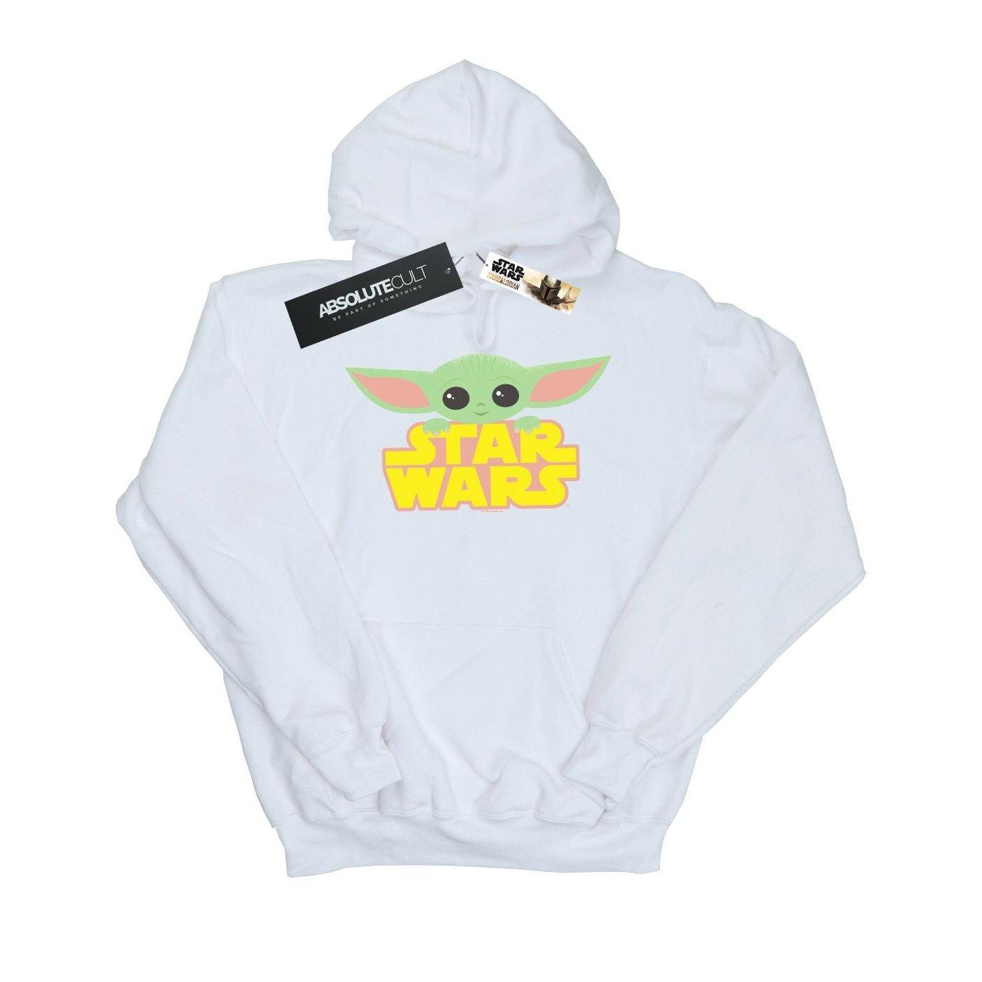 Image of The Mandalorian The Child And Logo Kapuzenpullover Jungen Weiss 128