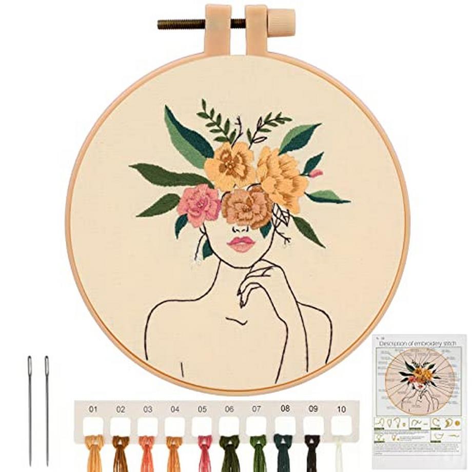 Activity-board  Kit de démarrage de broderie, kit de point de croix fait main, kit de démarrage de broderie au point de croix pour adultes. 