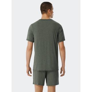 Schiesser Tencel Pyjama Set Manches Courtes Col V  