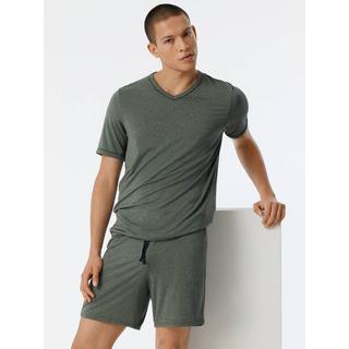 Schiesser Tencel Pyjama Set Manches Courtes Col V  