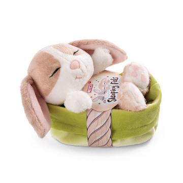 Sleeping Pets Hase schlafend im Körbchen Cappuccino (12cm)