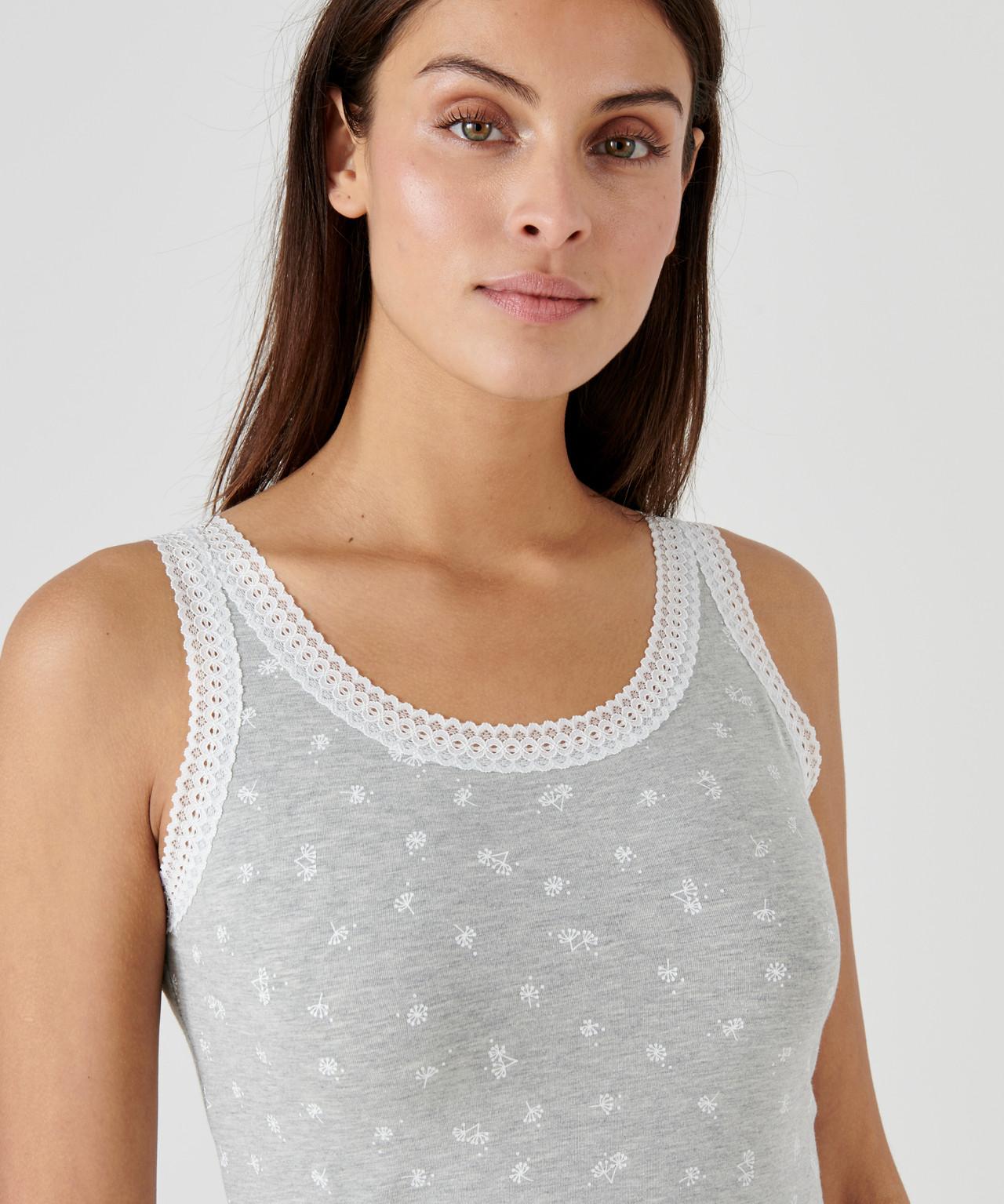 Image of Achsel-shirt Essential Aus Dehnbarem Baumwoll-mix. Damen Grau 42/44