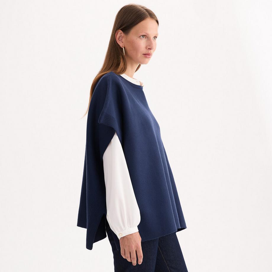 Poncho mit rundem Ausschnitt