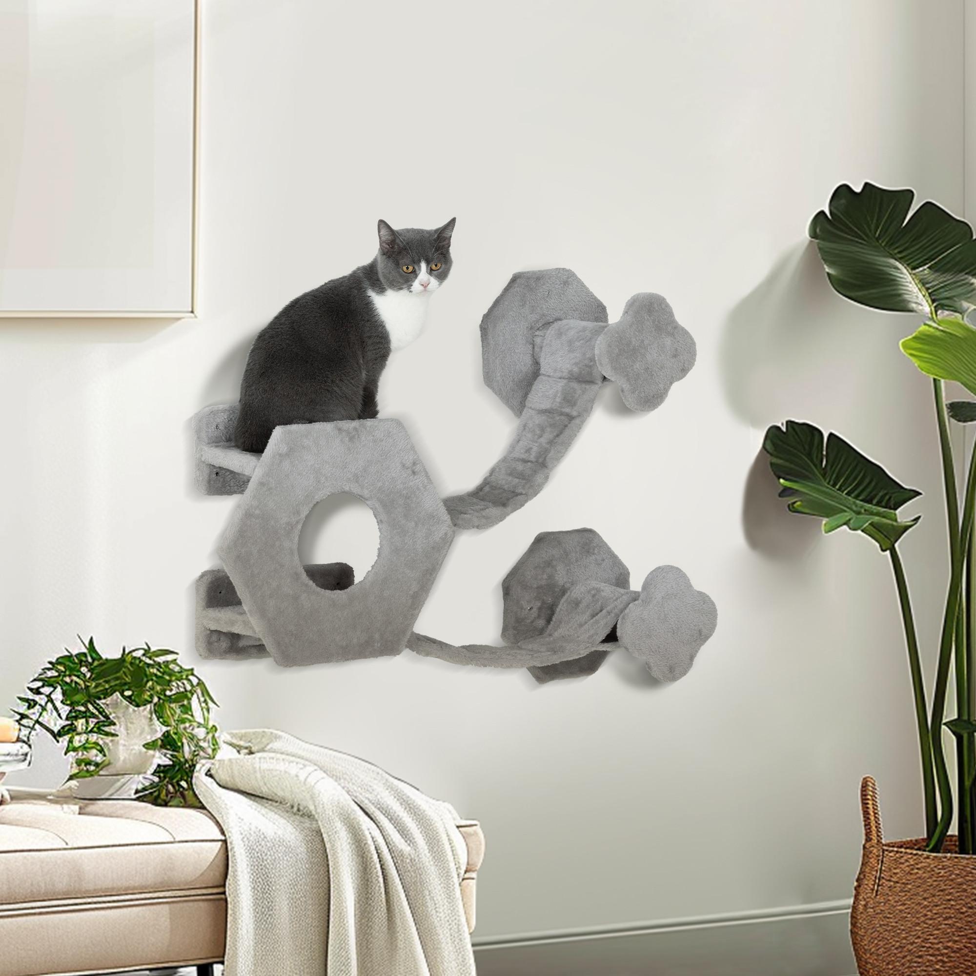 PawHut  Mur d'escalade pour chat 