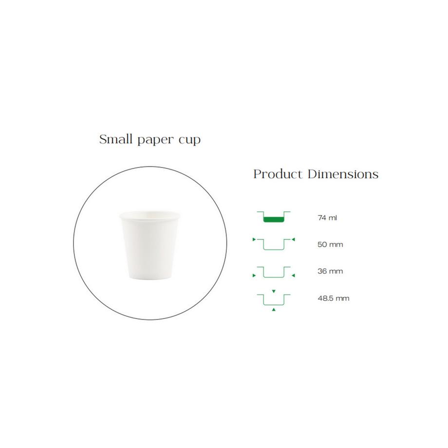 Diademita  Pappbecher, Trinkbecher, Heißgetränk, Kaffeebecher 2.5 oz (74 ml) 1000 Stück 