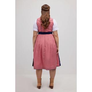 Ulla Popken  Tradizionale abito Dirndl dal taglio smanicato con design a quadri, allacciatura e scollo rettangolare 