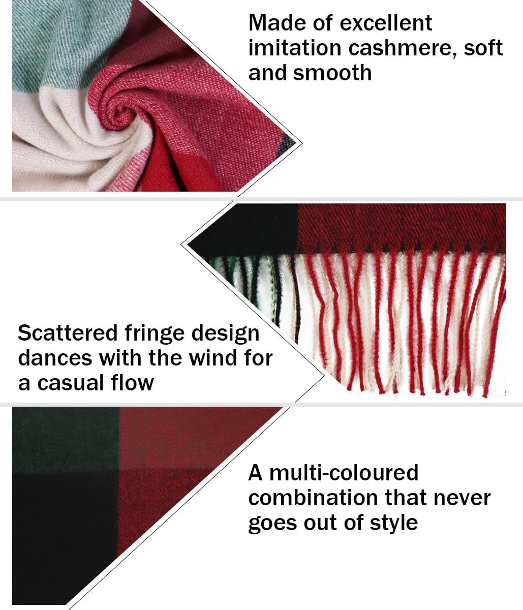 Only-bags.store Plaid Poncho Soft High Quality Winter gestrickter Schal mit Quasten  