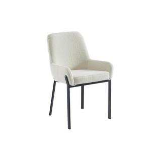 PASCAL MORABITO Lot de 2 chaises avec accoudoirs en tissu bouclette et métal - Blanc - CAROLONA de Pascal MORABITO  