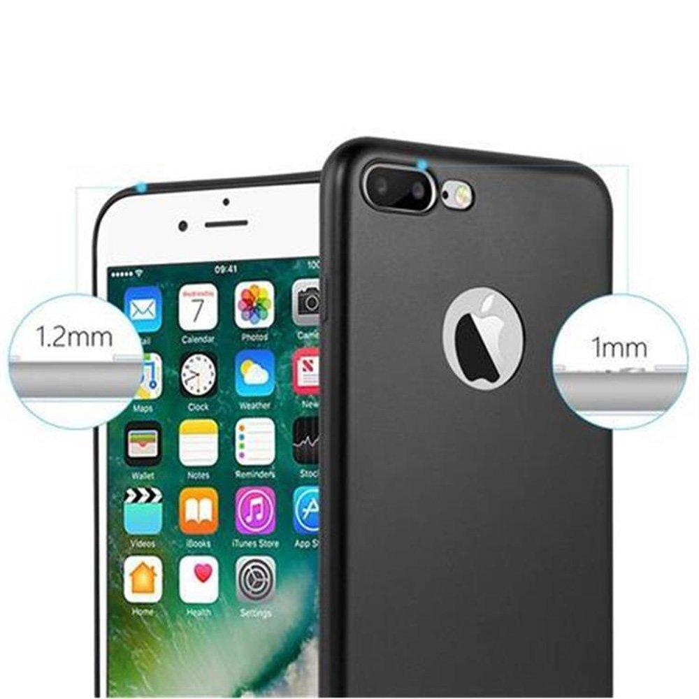 Cadorabo  Hülle für Apple iPhone 7 PLUS  7S PLUS  8 PLUS in METALLIC SCHWARZ - Schutzhülle aus flexiblem TPU Silikon 