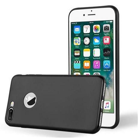 Cadorabo  Coque pour Apple iPhone 8 PLUS / 7 PLUS / 7S PLUS en METALLIC NOIR - Housse Protection Souple en Silicone TPU avec Anti-Choc et Anti-Rayures - Ultra Slim Fin Gel Case Cover Bumper 