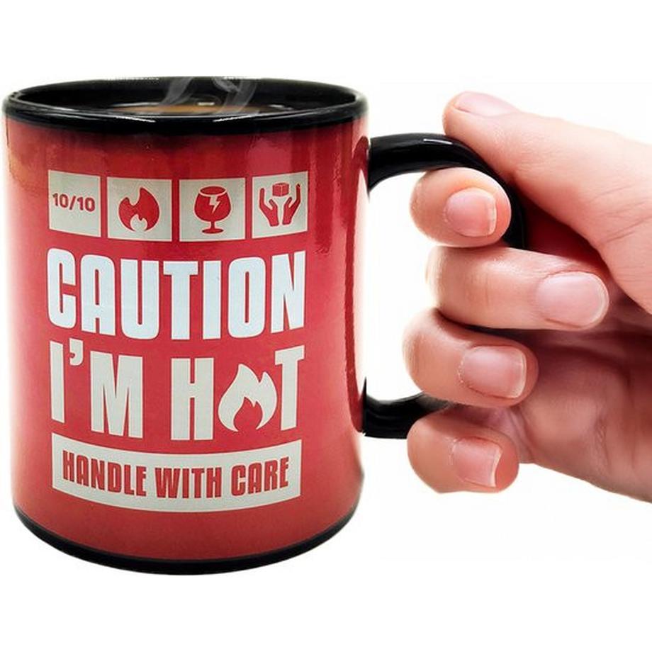 Mad Monkey Tasse Caution I am Hot mit Farbwechsel  