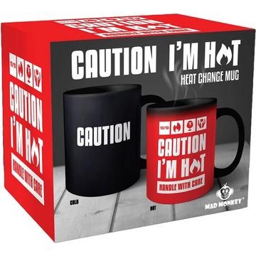 Tasse Caution I am Hot mit Farbwechsel