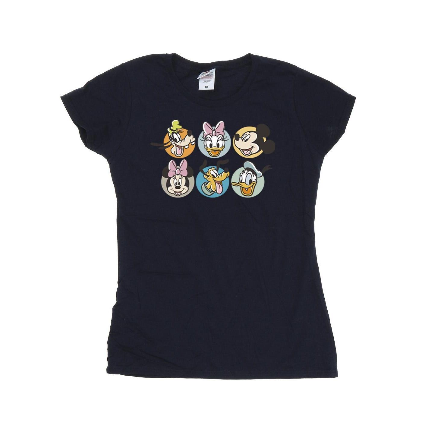 Image of Mickey Mouse And Friends Faces Tshirt Damen Marine S