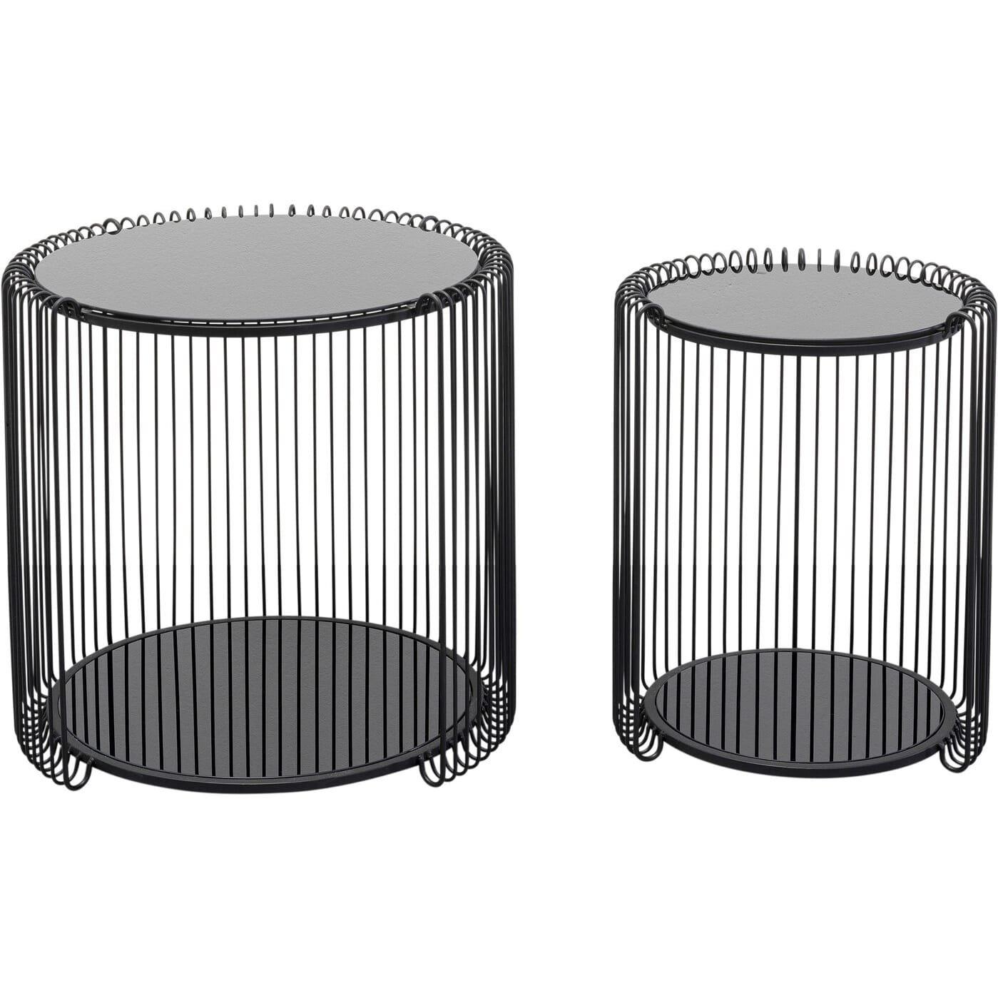 KARE Design Tavolino Wire Double nero (set di 2)  