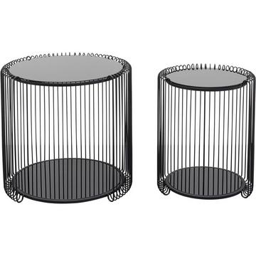 Table d'appoint Wire Double noir (lot de 2)