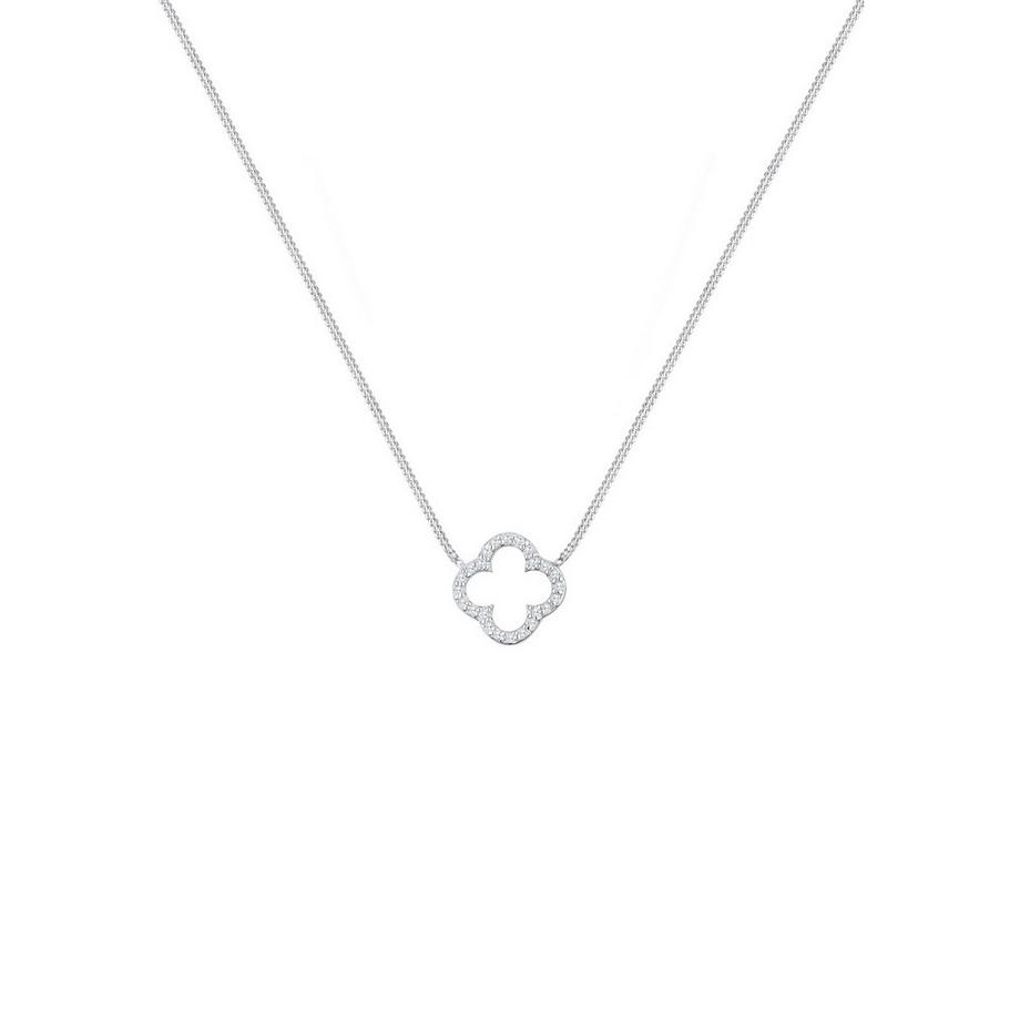 Elli  Halskette Kleeblatt Glück Zirkonia 