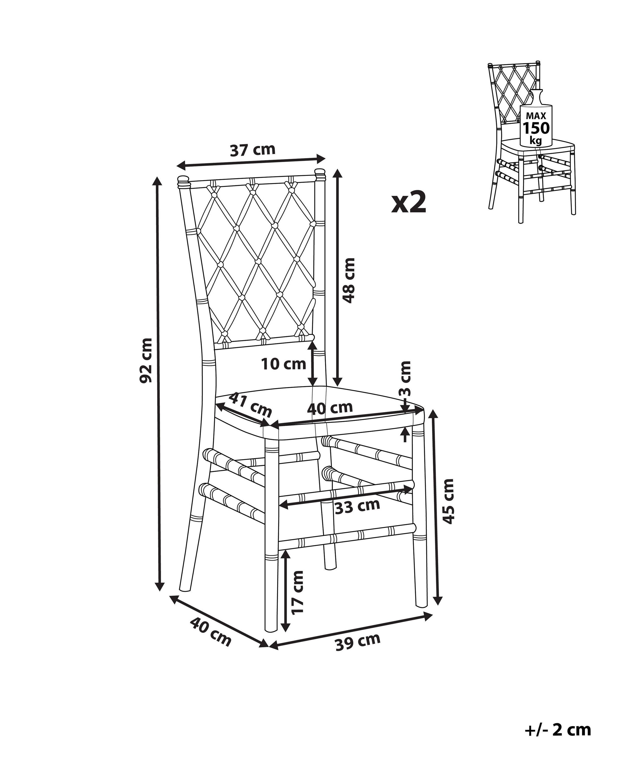 Beliani Esszimmerstuhl 2er Set aus Polycarbonat Modern CLARION  